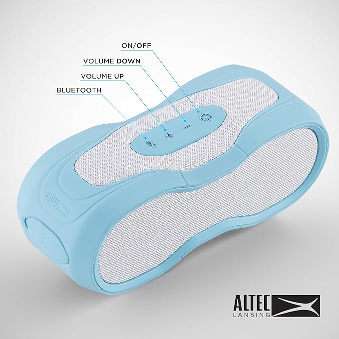 Altec Lansing - BoomJacket Wireless Bluetooth Speaker, Magnetic Waterproof Speaker, IPX7 Outdoor Speaker with 24H Playtime, Portable Speaker with Carabiner, Mountable, Quick Charge