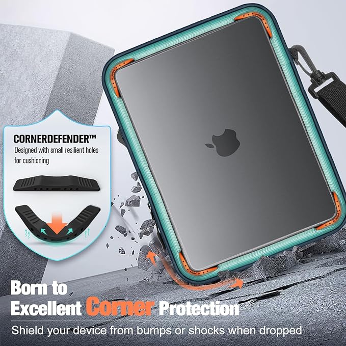 MoKo 15.6 Inch 360° Protective Laptop Sleeve Bag, Fits 2026 MacBook Air 15-inch M5, 15.4" MacBook Pro/Pro Retina, 15" Surface Laptop 5/3,Multifunctional Bag with Shoulder and Headphone Port,Black