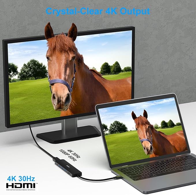 BENFEI 7-in-1 USB C Hub, USB-C Multiport Adapter with USB Type-C to HDMI, USB-C to SD TF Card Reader/3 USB 3.0/60W Power Delivery with iPhone 15 Pro/Max MacBook Pro/Air 2023, iPad