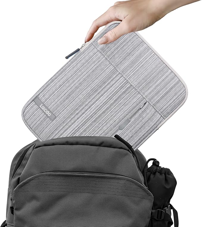 Lacdo iPad Mini 7 Sleeve, iPad Mini Case Bag, Tablet Sleeve Case for iPad Mini 7 (A17 Pro)/6/5/4/3/2, Samsung Galaxy Tab A7 Lite 8.7"/Galaxy Tab A 8.0" Protective Tablet Bag Water Repellent, Dark Gray