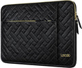 Lacdo 14 Inch Laptop Sleeve Case for HP Lenovo Dell ASUS Acer Chromebook 14 / HP Stream 14 / Dell Inspiron 14 / Lenovo IdeaPad 14 / Acer Spin/ASUS ZenBook Computer Bag Water-Resistant, Elegant Black