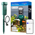Enbrighten Vibe Wi‑Fi Matter Smart Plug Yard Stake, 2.4GHz, No Hub Required, Compatible with Alexa and Google Assistant, Six Grounded Plug‑in Outlets for Outdoor Use, 81200-S1