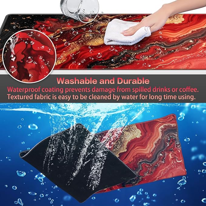Canjoy Gaming Mouse Pad, 31.5x15.7inch Large Extended Mousepad Big Computer Desk Mat for Keyboard and Mouse Full Desk Mouse Mat with Non-Slip & Rubber Base