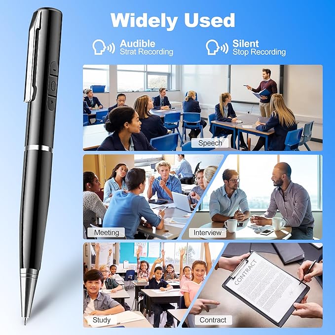 64GB Digital Voice Recorder - Voice Activated Audio Recorders, Voice Recording Device with Playback, Portable Taking Device with Noise Reduction, Smart Recorder for Meeting/Course/Lectures