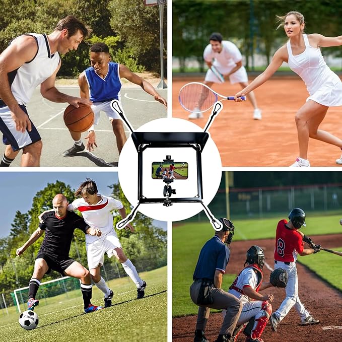 Phone Fence Mount with Shade, Gamechanger Mounting Kit for iPhone, GoPro, Mevo, Action Camera - Perfect for Recording Baseball, Softball, Tennis