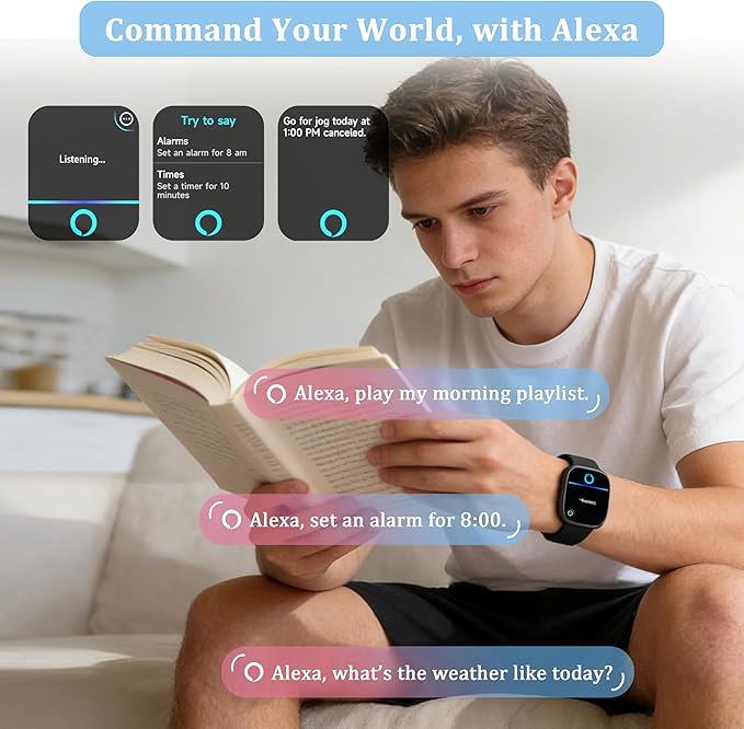 Smart Watch for Women Men, 2026 Upgrade Smartwatch [2 Bands, 44mm case], 1.83" Fitness Tracker Watch Alexa Built-in, Make/Answer Call, HR Sleep Stress Monitor, IP68 Waterproof Step Counter Watch