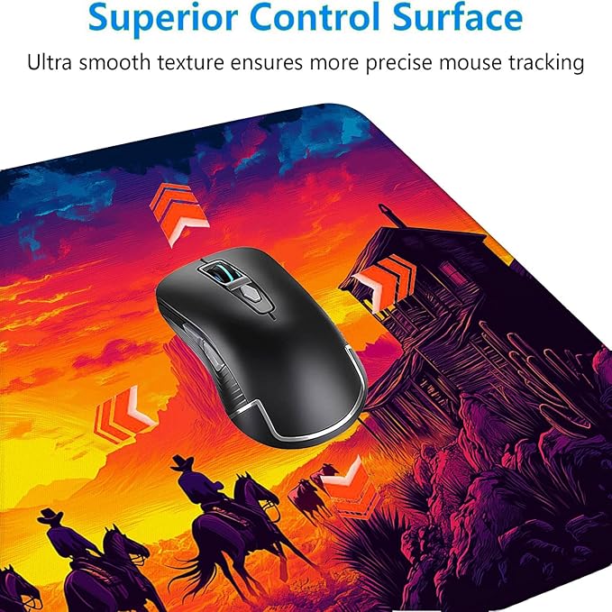 American West Gaming Mouse Pad Desk Pad Cowboys Wild Landscapes Mousepad XL Large Gaming Mouse Pad Laptop Keyboard Mat Desk Pad Office Home Decor for Women Girl 31.5"x11.8"