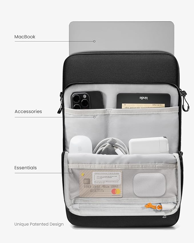 tomtoc 360 Protective Laptop Sleeve Designed for 2026 14-inch MacBook Pro M5/M4/M3/M2 Pro/Max, 13.8'' Surface Laptop AI PC, Water-Resistant Well-Organized Accessory Sleeve Case with Handle