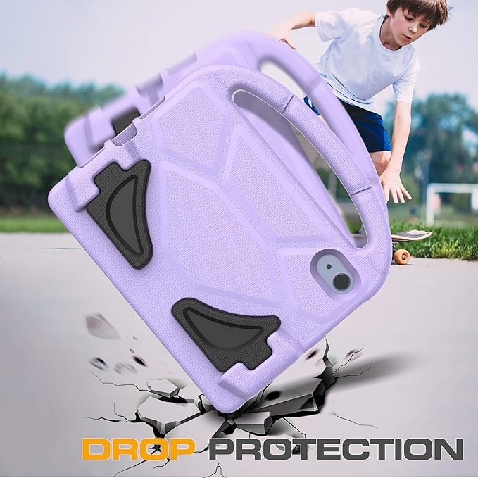 Kids Case for iPad mini 7 (A17 Pro) 2024/ Mini 6 2021, iPad mini 7th/6th Generation Case with Screen Protector - Shockproof with Handle Stand Protective Cover for iPad 8.3 Inch, Lavender