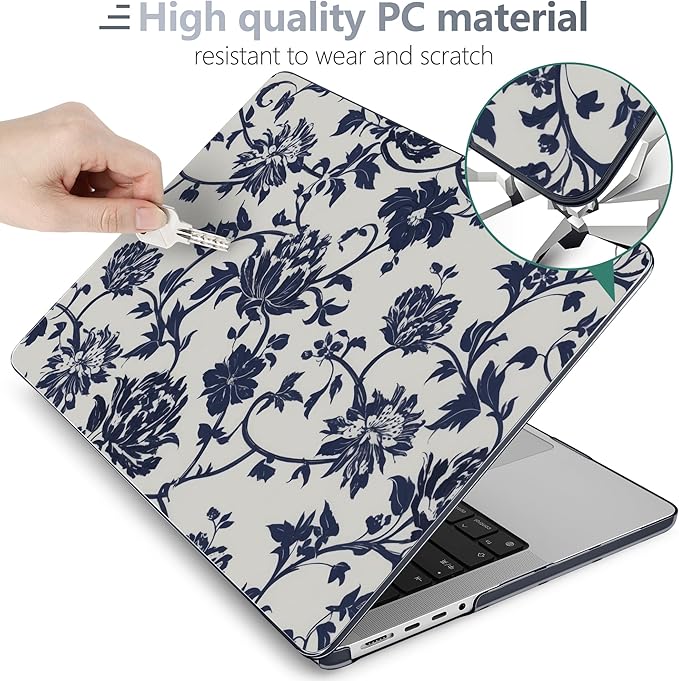 Batianda for MacBook Pro 14 Inch Case 2026-2021 Release M5 M4 M3 M2 M1 Pro/Max, 1.2mm Slim Creative Graphic Hard Shell Cover with Keyboard Cover, Screen Protector 4-in-1 Bundle, Shark