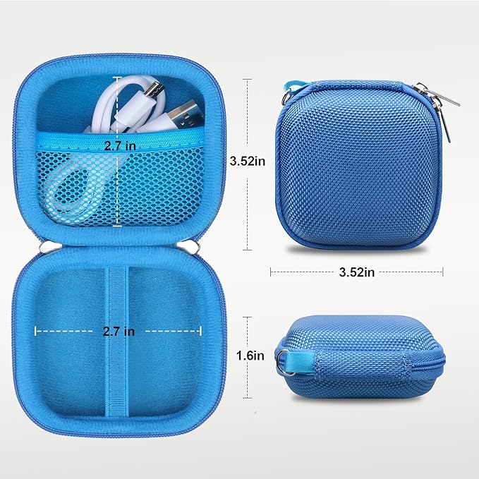 Lacdo Hard Drive Carrying Case for Crucial X10 / Crucial X9 Pro / X9 / X10 Pro SSD 1TB 2TB 4TB 6TB 8TB Portable External Solid State Drive, Hard EVA Shockproof Water Repellent Storage Travel Bag, Blue