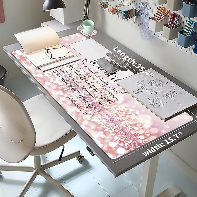Extended Large Gaming Mouse Pad with Coaster 35.4 x 15.7 Full Desk Mousepad Stitched Edges Desk Pad Extended Large Gaming Mouse Pad for Desk Office Home Ultimate Gaming Desk Mat-Inspiration Quote