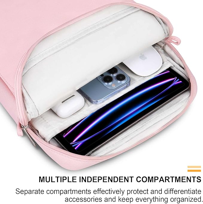 Tablet Sleeve Bag for 13 inch iPad Air (M4/M3/M2) 2026, 13 inch iPad Pro (M5/M4), 12.9" iPad Pro (6th/5th/4th/3rd Gen), Galaxy Tab S10+ S9+ with Magic Keyboard, Protective iPad Case Bag, Pink