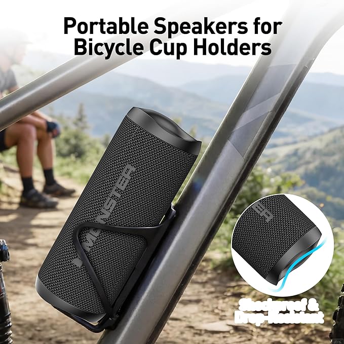 Monster Bluetooth Speaker, Wireless Portable Outdoor Bluetooth Speakers, 60W True Wireless Stereo IPX8 Waterproof, Dual PairingBluetooth 5.4 Built-in Mic, Outdoor Speaker