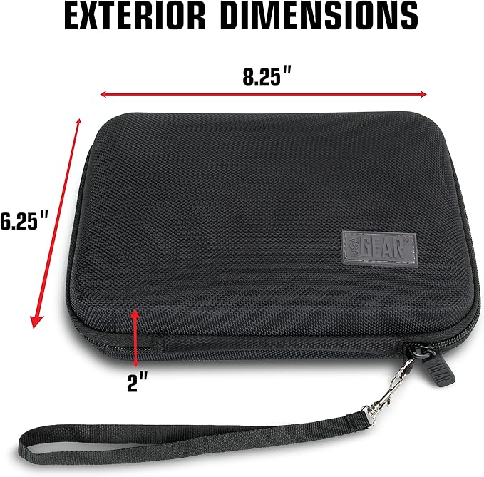 USA Gear 7 Inch Hard Case for Mini Laptops Fits GPD WIN Mini (2025), One Netbook One Mix 1S Yoga, Small Notebook UMPC Computer & more - Storage Travel Case with Water Resistant Exterior (Black )