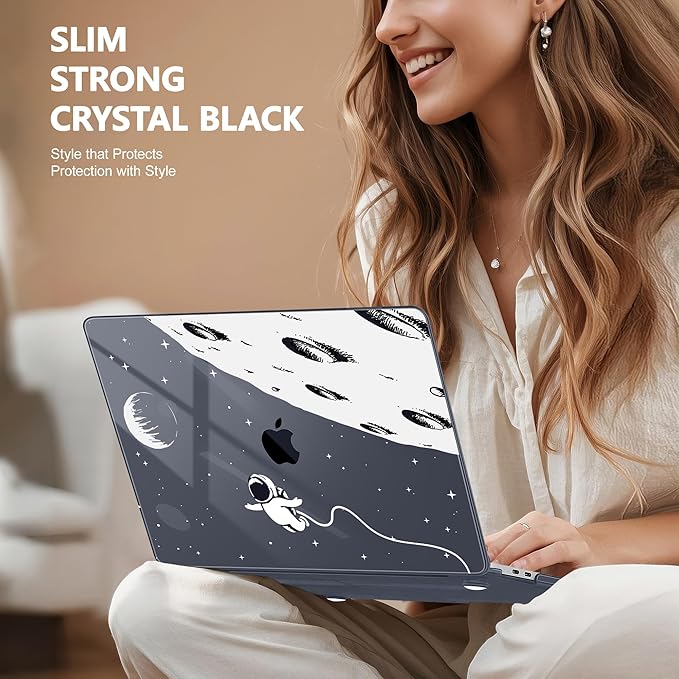 May Chen Compatible with MacBook Pro 16 inch with Touch Bar & Touch ID 2020 2019 Release Model A2141, Plastic Hard Shell Case with Keyboard Cover Skin and Screen Protector, Astronaut Flight