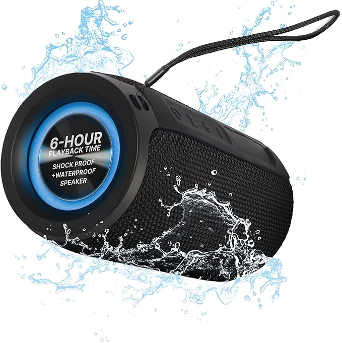 Mega Magnaboom Small Bluetooth Speaker | Portable 5.0 Bluetooth Waterproof Speaker | Wireless, LED Lights, Enhanced Bass, Indoor/Outdoor Parties and Travel