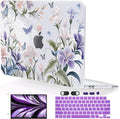 for MacBook Neo 13 inch Case 2026 A3404 with A18 Pro Chip, Anti-Scratch Slim Pattern Plastic Hard Shell Case 13-inch Neo Protective Cover with Keyboard Cover & Screen Film, Purple Flowers