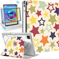 Uppuppy for iPad Air 11 inch Case(Air M4 2026, 8th Gen/M3 2025/M2)/Air 5th/4th Gen 10.9", for iPad Pro 11 inch Case(4th/3rd/2nd/1st Gen) - 360 Rotating Smart Folio Cover with Pencil Holder, Stars