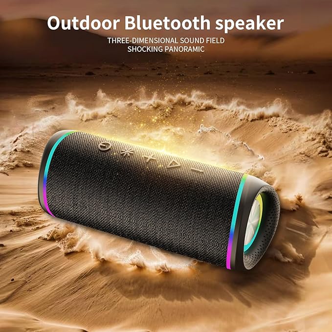 Bluetooth Speaker - HD Sound, IPX5 Waterproof, Up to 20H Playtime, TWS Pairing, BT 5.3, Portable Wireless Speaker for Home, Party, Beach & Outdoor, Black