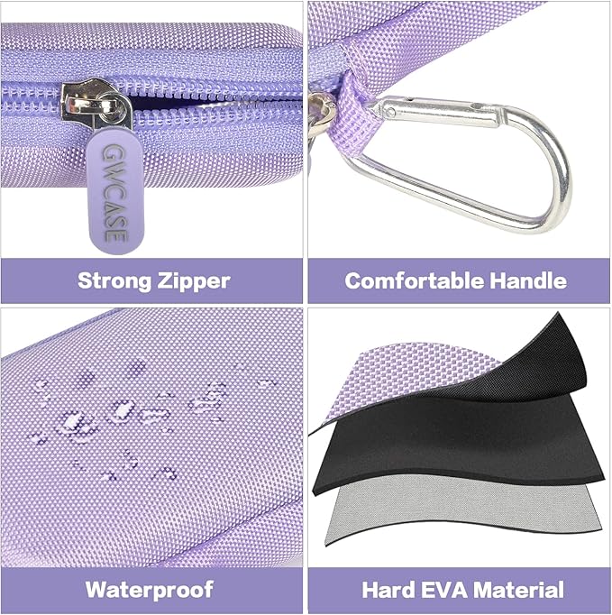 GWCASE Hard Case for SanDisk Extreme Portable SSD 1TB 2TB 4TB 8TB 500GB, External for Solid State Drive Travel Carrying Holder with Mesh Pocket for USB Cables & SD Cards(Bag Only)-Purple