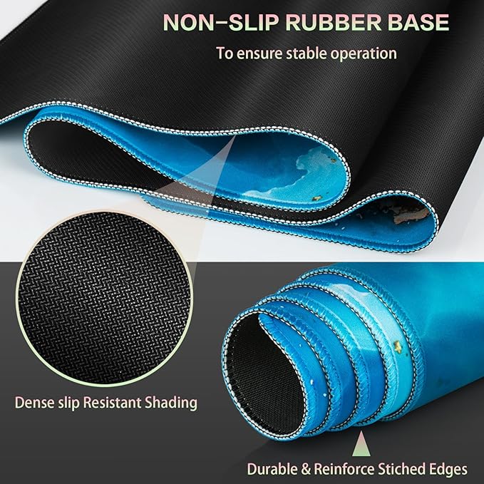 Canjoy Gaming Mouse Pad, 31.5x15.7inch Large Extended Mousepad Big Computer Desk Mat for Keyboard and Mouse Full Desk Mouse Mat with Non-Slip & Rubber Base