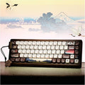 XVX MU68 FujiWave Mechanical Keyboard with Solid Wood Shell, 65% 68-Key Hot-Swap Keyboard with Pre-lubed Linear Switches, PBT 5-Side Dye-Sub MOA Keycaps, Tri-Mode Gasket Mount for Mac & Windows