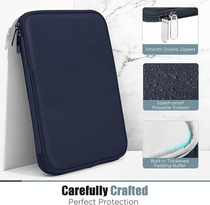 TiMOVO 8-9 Inch Tablet Sleeve Case for All-New iPad mini 7 (A17 Pro, 2024), iPad mini 6 (8.3-Inch, 2021), iPad mini 5/4/3/2/1, Portable Protective Pouch Bag for iPad mini, Indigo