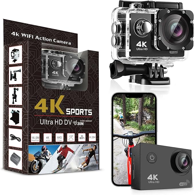 Falcon 4K Drone with Camera | Quadcopter for Kids and Adults, Beginner to Pro, Xtreme Pro Cam 4K Action Camera - Ultra HD Waterproof Camera with Wi-Fi, 170 Wide Angle
