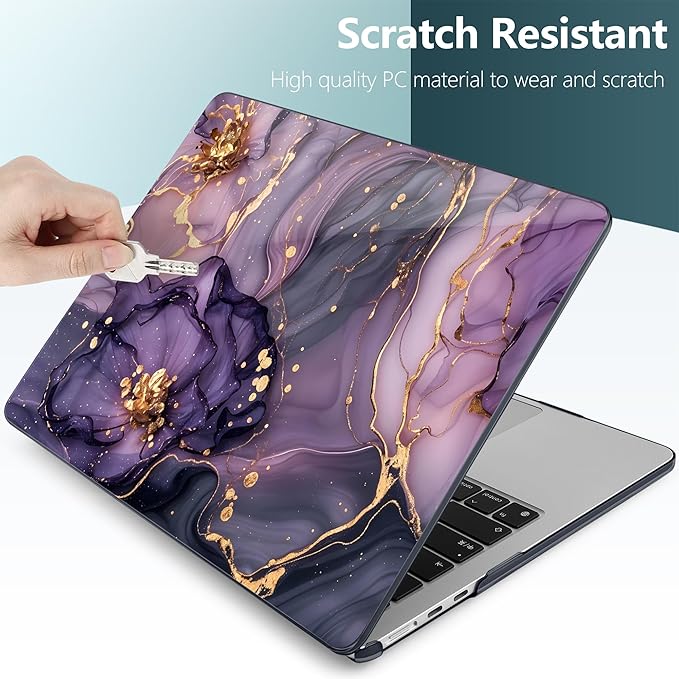 DONGKE Compatible with M5 MacBook Air 15 inch Case 2026 2025-2023 A3448 A3241 A3114 A2941 M4 M3 M2 Liquid Retina Display Touch ID, Protective Hard Shell Cover & Keyboard Skin - Hydrangea