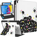 Uppuppy for iPad Air 11 inch Case, Air 5th/4th Generation 10.9, Pro 11'' Case Women Girls for Apple Pencil Holder Cute Cartoon Rotating Folio Cover for iPad Air 11 2024 (M2), 10.9 2022 2020, Pro 11