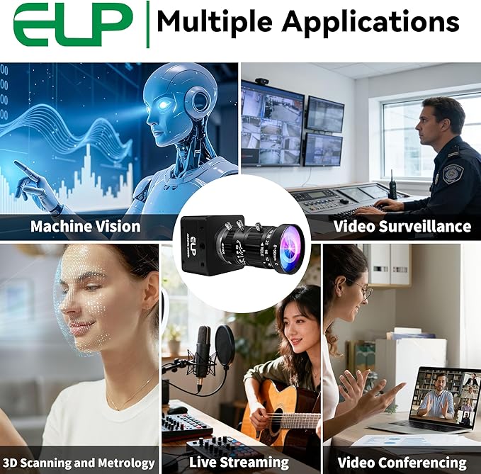ELP High Speed 4K 60FPS USB Camera Manual Zoom Webcam for Computer, Mini UVC 2160P USB3.0/2.0 Lightburn Cameras for Windows, Linux, Mac, Pi, 5-50mm 10X Varifocal IMX678 Web Cam for Laptop Jetson Nano