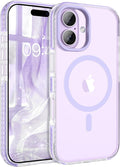 BENTOBEN Magnetic for iPhone 17 6.3" Case, Compatible with Magsafe Military Shockproof Protective Bumper Cute Transparent Slim Anti-Yellowing Women Girl Men Phone Case for iPhone 17 Cover,Clear Purple