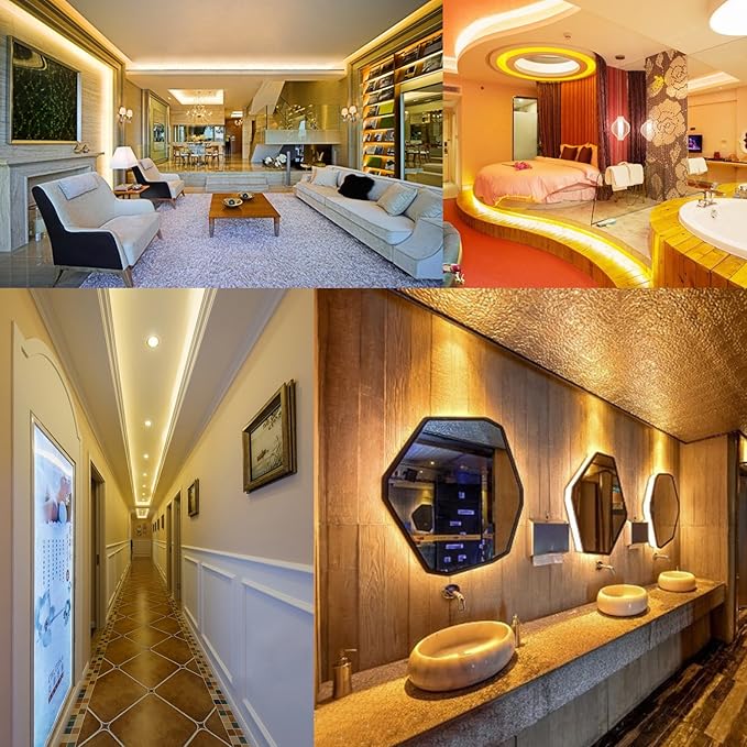 Warm White LED Strip Lights, Waterproof cuttable 300 SMD 2835 LED Tape, 6000K 16.4ft/5m 12V Flexible Ribbon, Kitchen Cabinet Lighting, Hotel, Club, Bar（No Power Supply