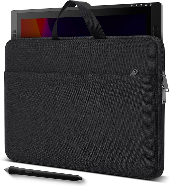 Drawing Tablet Sleeve Case for XPPen Artist13.3 Pro V2/ Artist Pro 14/ Artist12 11.6 Inch, HUION Kamvas Pro 13, Travel Shockproof Padded Bag, Black