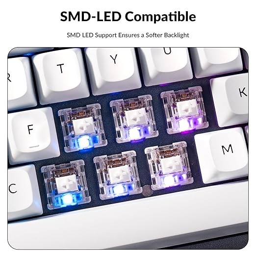 Keychron Silent K Pro White Mechanical Switches – 110 PCS, Quiet Linear 38gf, Factory Pre-Lubed, SMD-LED Compatible, 3-Pin Hot-Swappable, Smooth Typing for Gaming & Office