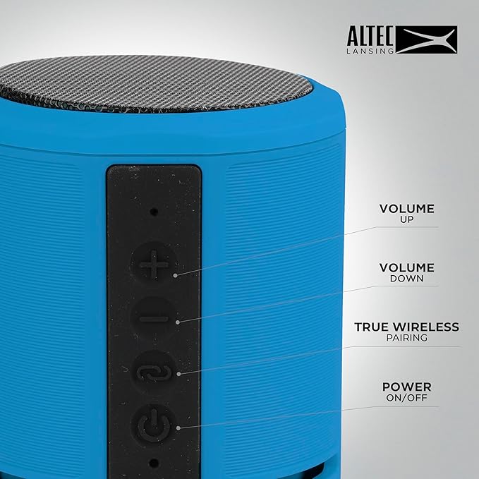Altec Lansing HydraOrbit - Waterproof Bluetooth Speaker, Lightweight & Portable Speaker for Travel & Outdoor Use, Royal Blue