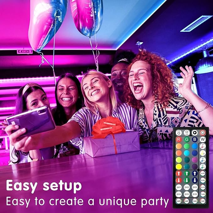 Tenmiro 50ft Led Strip Lights, Tenmiro Smart Led Lights Strip Music Sync Color Changing Lights App Control and 23keys Remote, Led Lights for Bedroom Party Home Decoration