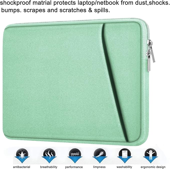 Askuko Laptop Case, Shockproof Protective Computer Sleeve Cover, Handbags Portable Laptop Bag for 15.6 inch HP Dell Asus Lenovo Notebook Computer with Front Pocket, Light Blue