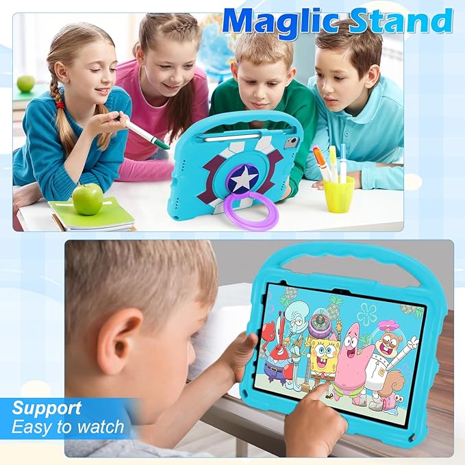 Case for iPad Air 11-inch M3 (2025)/M2 (2024), iPad Air 5th (2022)/4th Gen (2020) 10.9 Inch,iPad A16 11th Gen 2025/iPad 10th Gen 2022,Shockproof Lightweight Cover with Stand Convertible Handle