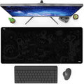 Pixio Mouse Pads - 36 x 16 inch XXL Monster Doodle Black Multifunctional Large Desk Mats for Gaming, Office, Desktop Anti-Slip Waterproof Washable Computer Mouse Mat