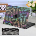 Funut for MacBook Air 13 inch M5 2026 2025-2022 M4 M3 M2 A3449 A3240 A3113 A2681,Plastic Hard Protective Shell Case + Keyboard Cover for M5 MacBook Air 13.6",Transparent Feathers, Black Feather