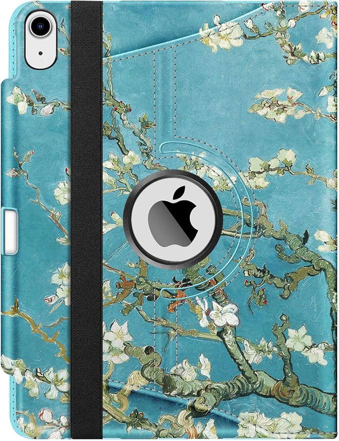 Fintie Rotating Case for iPad Air 11-inch M4/M3/M2 (2026/2025/2024), iPad Air 5th (2022) / 4th Generation 10.9 Inch - 360 Degree Rotating Protective Stand Cover with Pencil Holder, Blossom