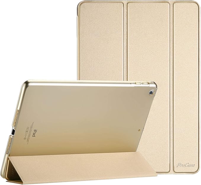 ProCase Smart Case for iPad 9.7 Inch iPad 6th/5th Generation 2018 2017(Model: A1893 A1954 A1822 A1823), Ultra Slim Lightweight Stand Cover with Translucent Frosted Back -Gold