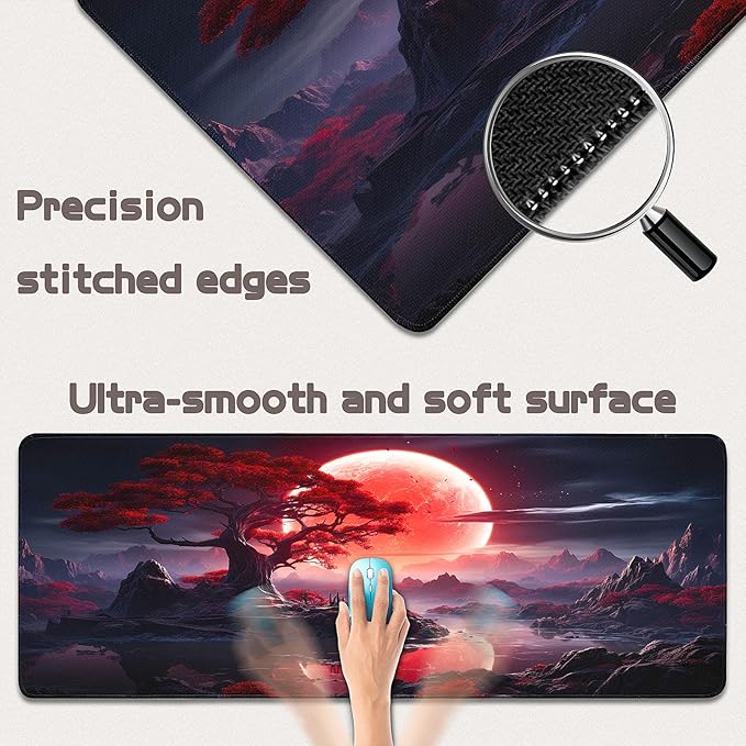 Gaming Mouse Pad - (31.5"×11.8") Japanese Anime Large Mouse Pads for Desk - Desk Mat for Keyboard and Mouse with Non-Slip Base, Desks Pad Matfor Game/Office & Home
