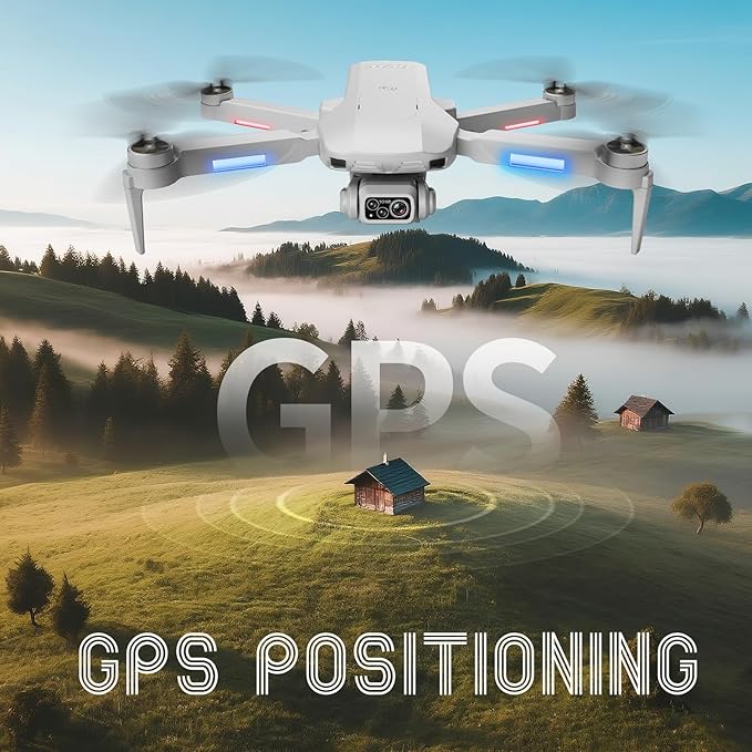 4DF8 GPS Drone with 4K HD Camera, White, 5GHz FPV Transmission, 4.5" LCD Screen on Controller,60 Min Flight Time, Brushless Motor, for Beginners,32GB memory card