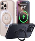 CASEKOO Ultra-Magnetic Stand for iPhone 16 Pro Max Case [Military Drop Protection] [Compatible with MagSafe] Shockproof Translucent Matte Slim Ring Holder Case for iPhone 16 ProMax 6.9", Gold