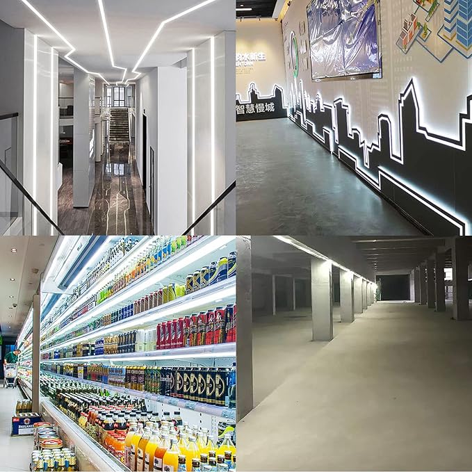 DC 24V 32.8ft(10M) LED Strip Light Cool White 6000K 1200LEDs 2835 SMD 90W High Brightness 7200LM No-Waterproof Flexible Ribbon for Backyard Hallways Stairs Decoration Lighting(No Power Supply)