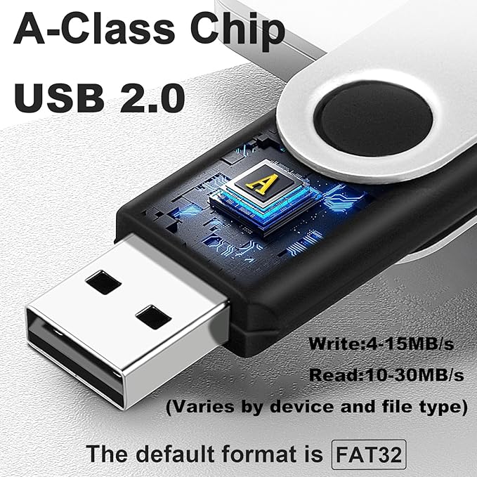 8GB Flash Drive 10 Pack Bulk USB Flash Drives, USB2.0 Thumb Drive USB Stick for Data Storage Backup, Jump Drive Pen Drive Zip Drive Memory Stick with Indicator, USB Storage Flash Drive Swivel Design