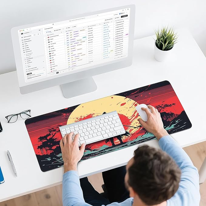 Gaming Mouse Pad - (31.5"×11.8") Japanese Samurai Large Mouse Pads for Desk - Desk Mat for Keyboard and Mouse with Non-Slip Base, Desks Pad Matfor Game/Office & Home